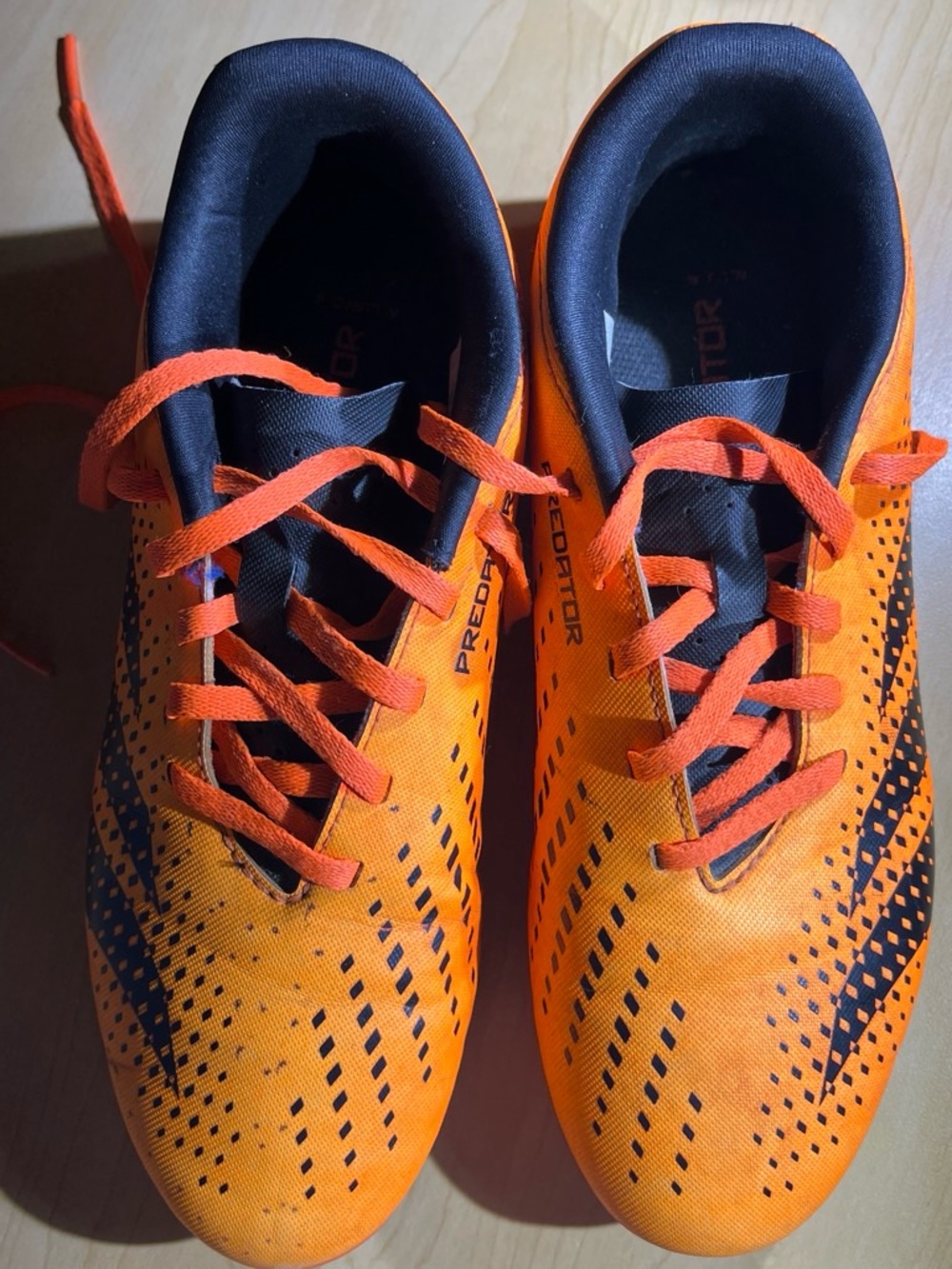 Kids Athletic Soccer Shoes in Bright Orange